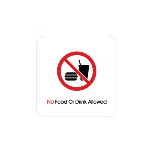 [Ʈ]No Food Or Drink Allowed/100x100mm code 9611